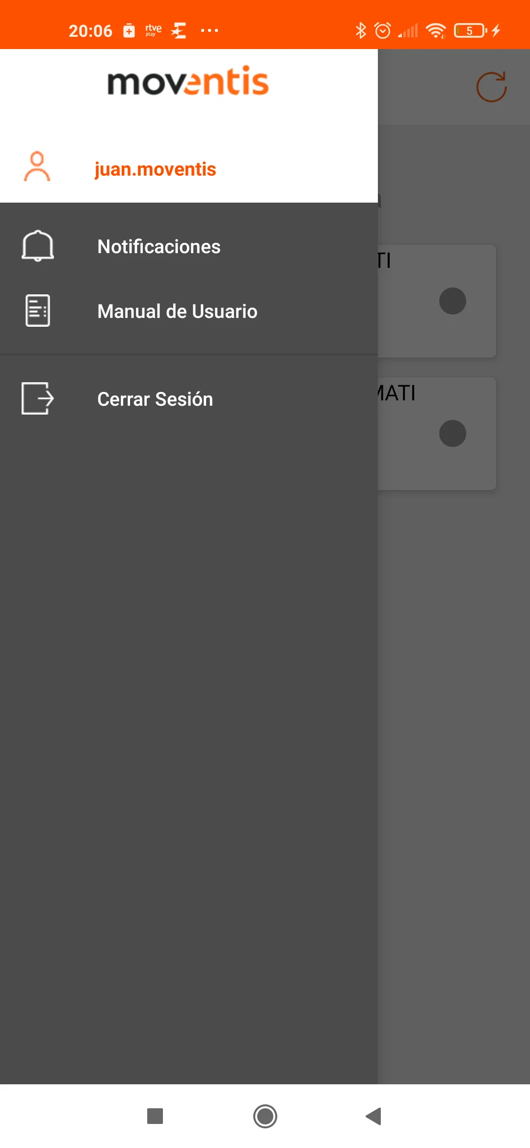 Moventis Control screenshot